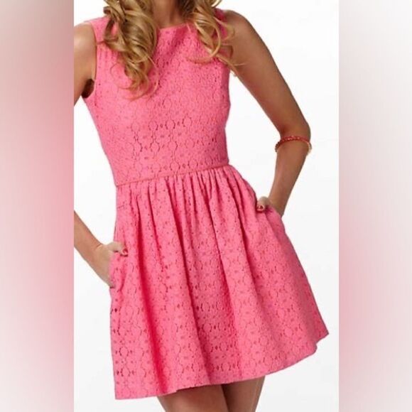 Lilly Pulitzer Lace Open Back Dress - Picture 1 of 10